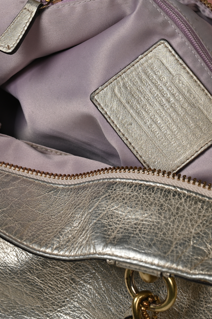 Coach Metallic Leather Tote Bag