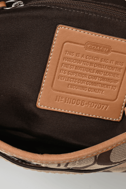 Coach Brown Leather Canvas Shoulder Bag