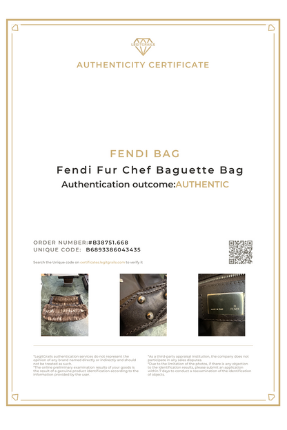 Fendi Fur Chef Baguette Bag