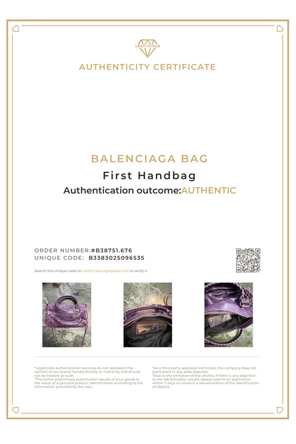 Balenciaga First Handbag in Purple