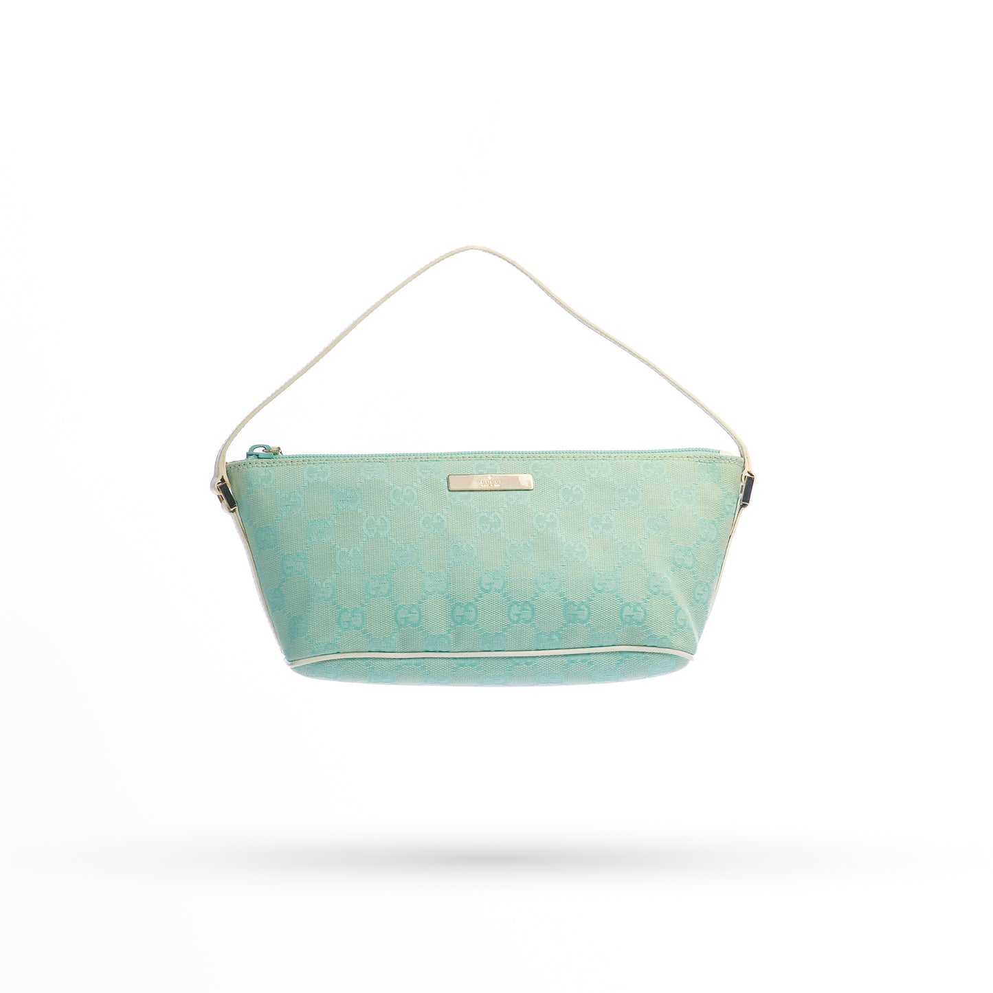 Gucci Light Blue Monogram Mini Boat Pouchette