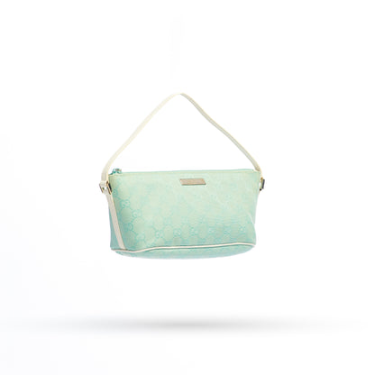 Gucci Light Blue Monogram Mini Boat Pouchette