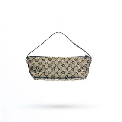 Gucci Brown and Black Monogram Mini Boat Pouchette