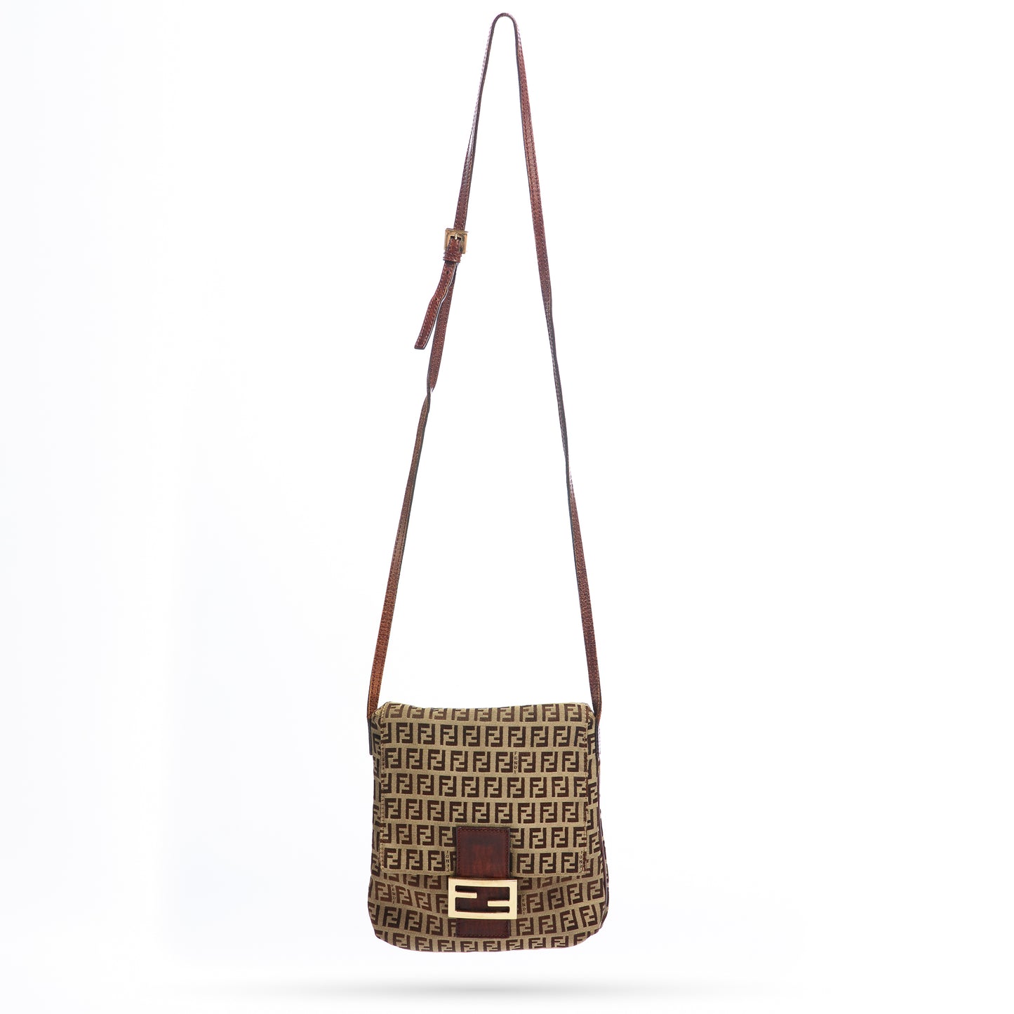 Fendi Brown Monogram Zucchino Mamma Crossbody