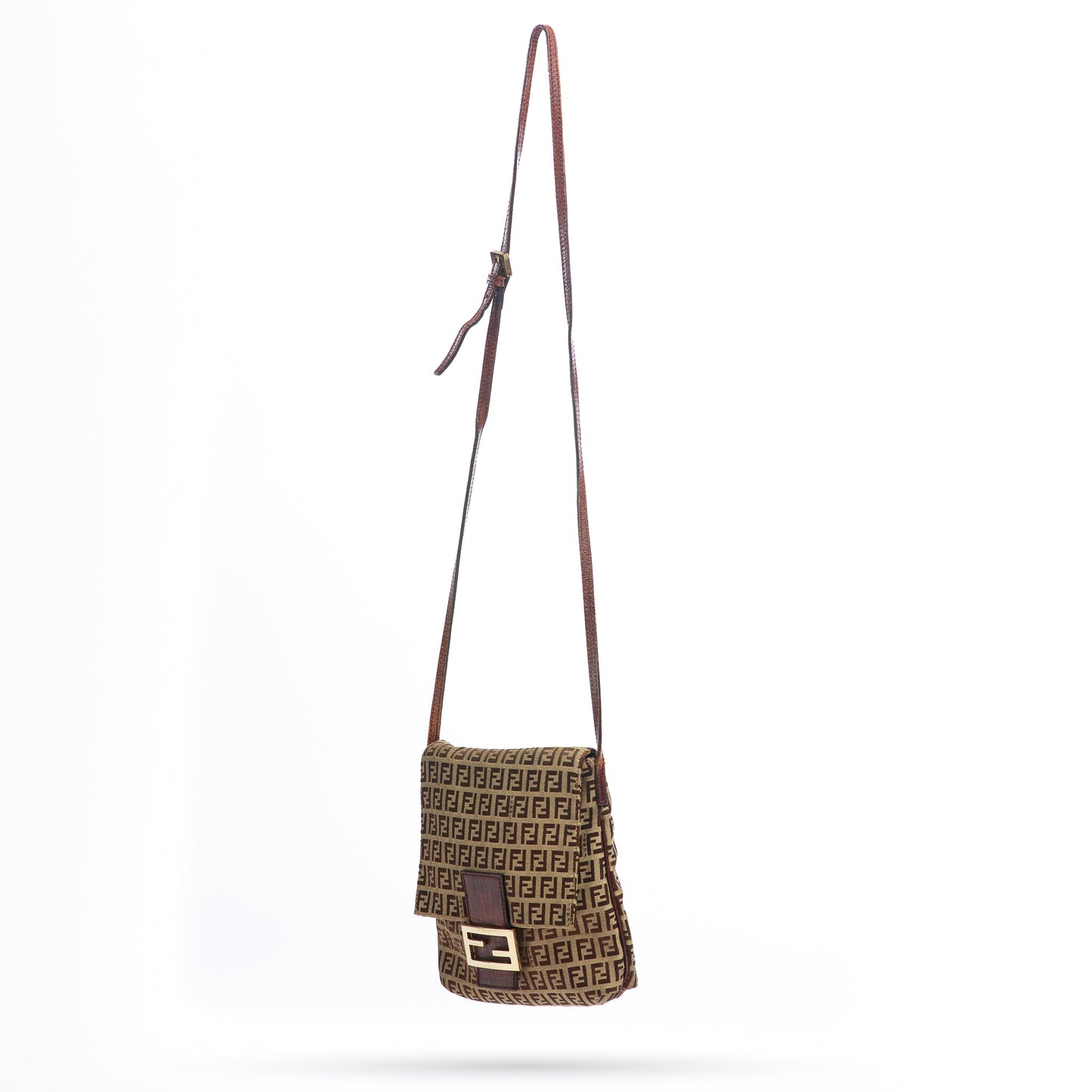 Fendi Brown Monogram Zucchino Mamma Crossbody