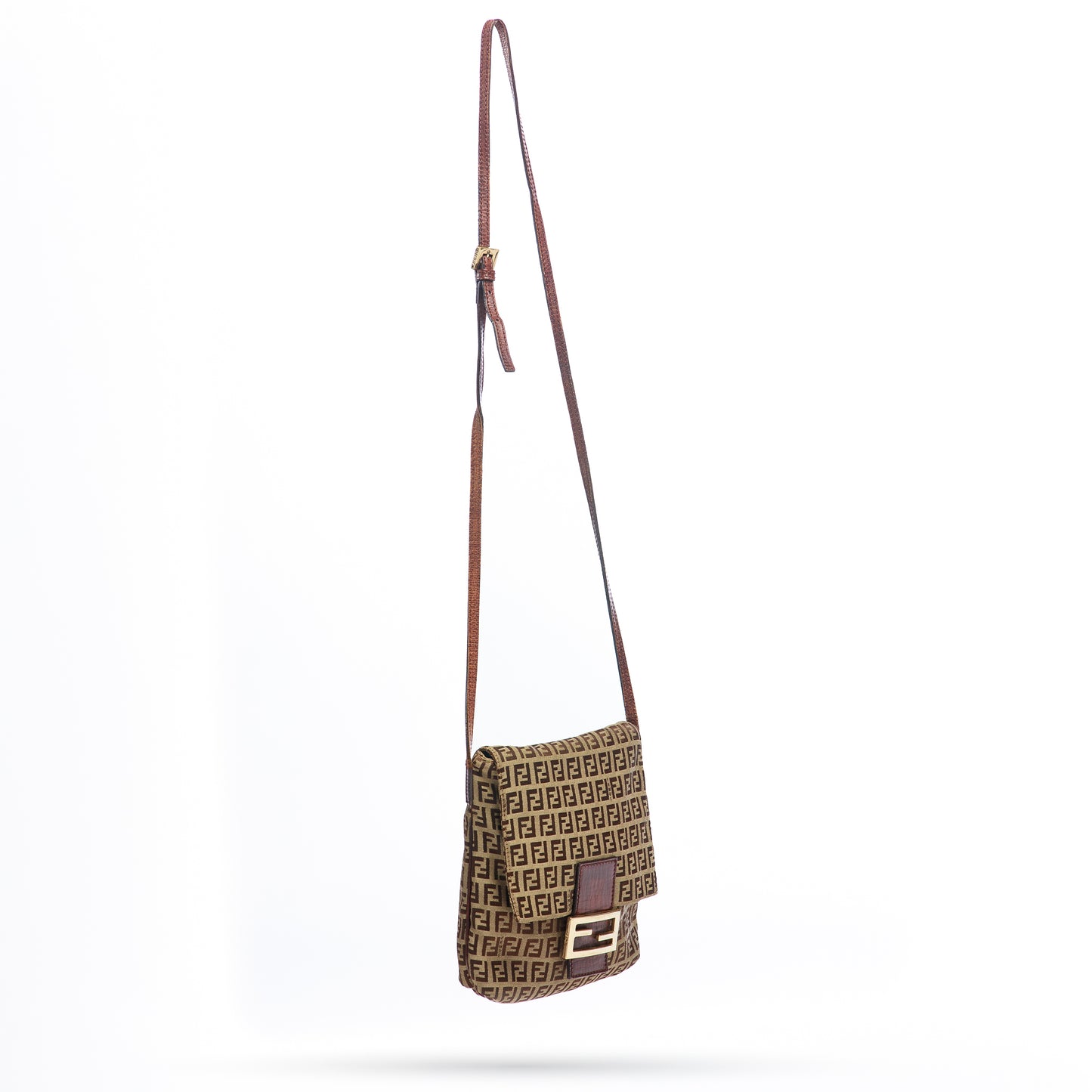 Fendi Brown Monogram Zucchino Mamma Crossbody