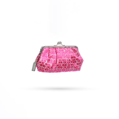 Coach Pink and Metallic Silver Purse