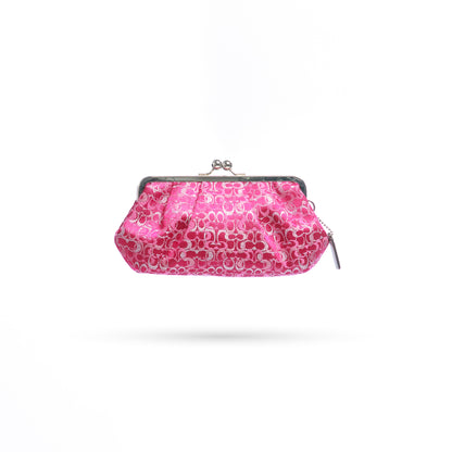 Coach Pink and Metallic Silver Purse