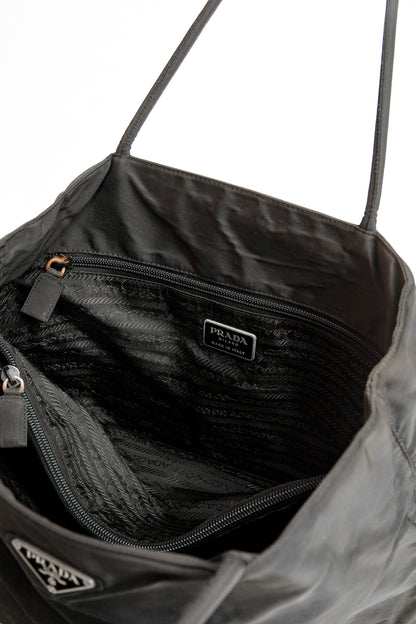Prada Black Nylon Tessuto City Tote