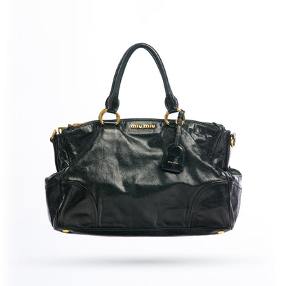 Miu Miu Vitello Shine Leather Handbag