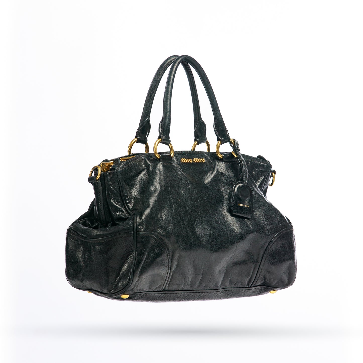 Miu Miu Vitello Shine Leather Handbag