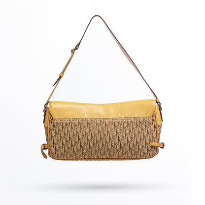 Christian Dior Brown Diorissimo Canvas Leather Shoulder Bag