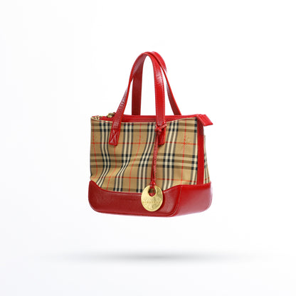 Burberry Mini Nova Check Shadow House Handbag