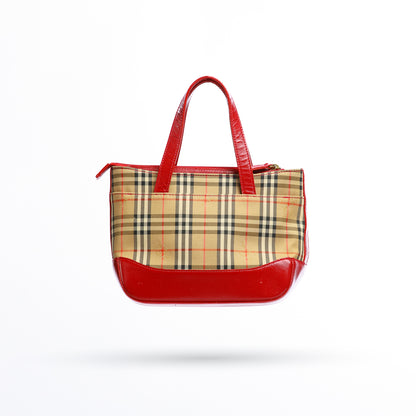 Burberry Mini Nova Check Shadow House Handbag