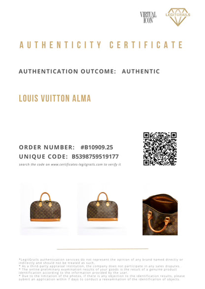 Louis Vuitton Monogram Classic Alma PM Bag