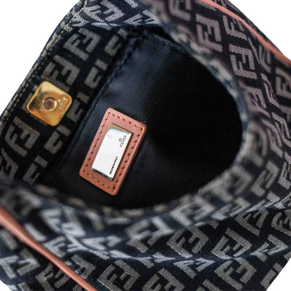 Fendi Small Tote in Black & Pink Zucca Canvas