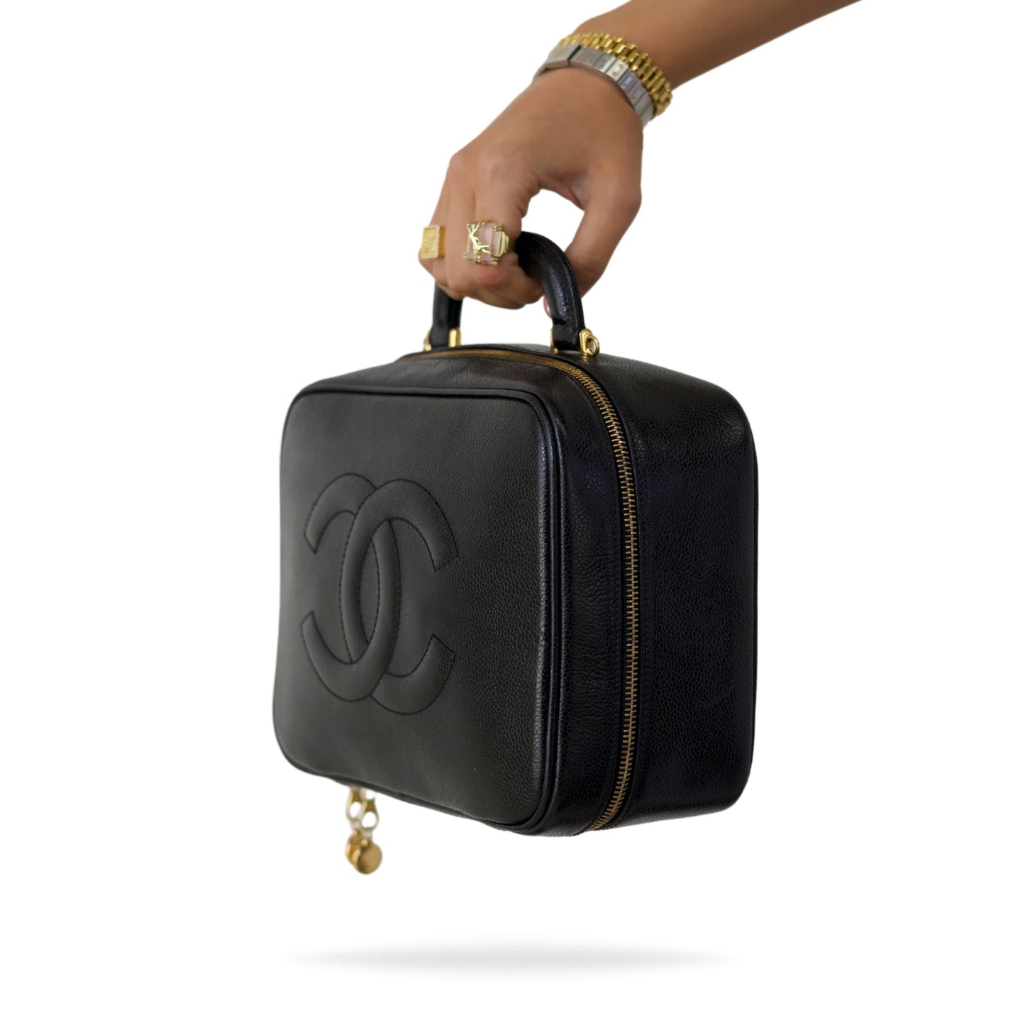 Chanel Timeless Logo Vanity Cosmetic Handbag