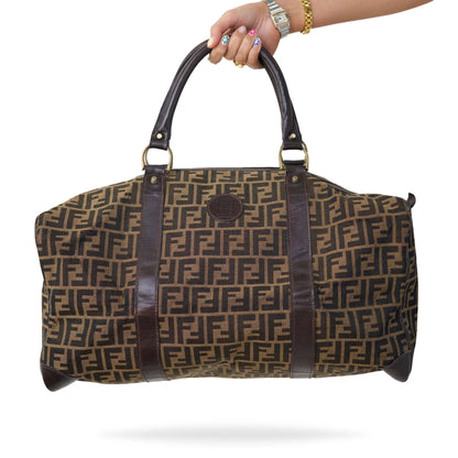 Fendi Vintage Zucca Monogram Canvas Duffle Bag