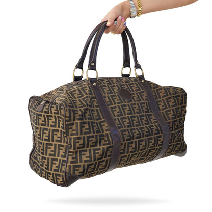 Fendi Vintage Zucca Monogram Canvas Duffle Bag