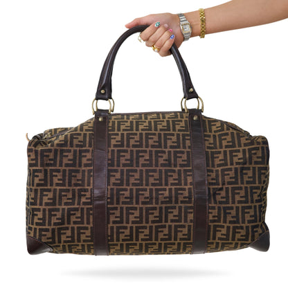 Fendi Vintage Zucca Monogram Canvas Duffle Bag