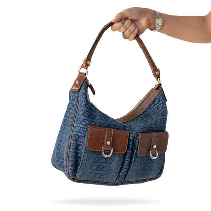 Gucci Double Abbey D Ring Denim Bag