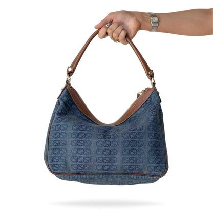 Gucci Double Abbey D Ring Denim Bag