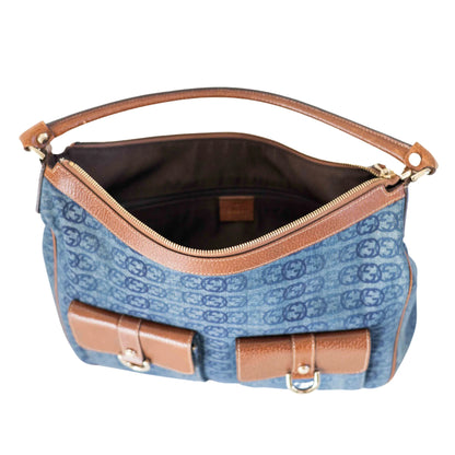 Gucci Double Abbey D Ring Denim Bag