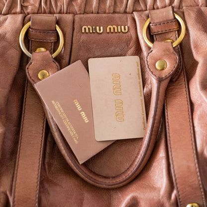 Miu Miu Pink Vitello Lux Bag
