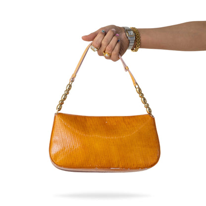 Dior Orange Monogram Shoulder Bag