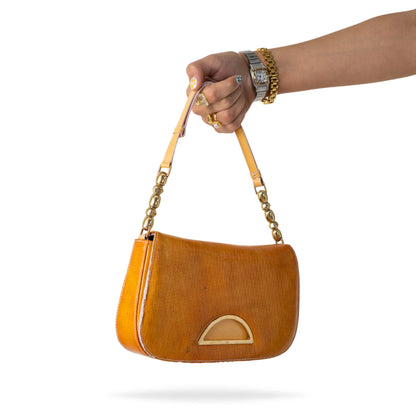 Dior Orange Monogram Shoulder Bag